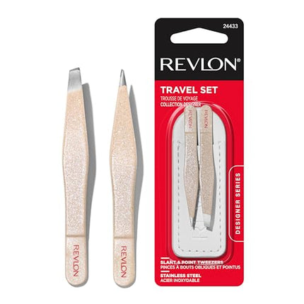 buy Revlon Designer Series Mini Tweezer Set, Hair Removal Tool Kit with Mini Slant-tip and Point Tip Twe in India