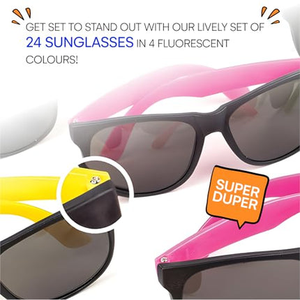 Buy Neliblu 24 Pack Kids Neon Party Sunglasses Bulk With UV Protection - 80s Style Kids Sunglass in India