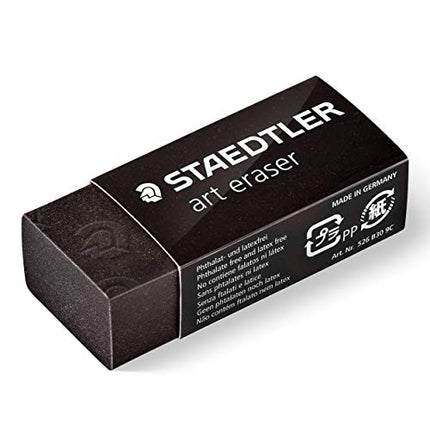STAEDTLER Art Eraser, Premium Quality Black Eraser, Latex-Free Artist Eraser, Pack of 2, 526B3BK2-C