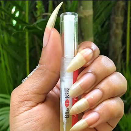 Bliss Kiss | 1 Vanilla Fragrance | Nail Oil Cuticle Pen w/Vitamin E & Jojoba⏤Nail Strengthener Nail Growth Treatment for Brittle Peeling Breaking Thin Nails