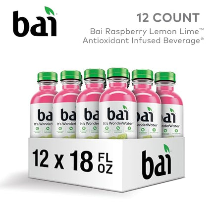 Bai Antioxidant Infused Water Beverage, Raspberry Lemon Lime ft. Sydney Sweeney, with Vitamin C and No Artificial Sweeteners, 18 Fluid Ounce Bottle, 12 Pack
