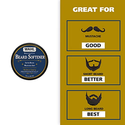 Wahl Beard Creme for Softening, Moisturizing, & Conditioning Facial Hair - Essential Oils for Men’s Grooming with Manuka Oil, Meadowfoam Seed Oil, Clove Oil, & Moringa Oil (3 Oz) - Model 805615A