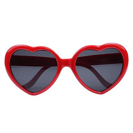 Armear Women's Lady Girl Fashion Large Oversized Heart Shaped Retro Plastic Sunglasses Cute Love Eyewear Red