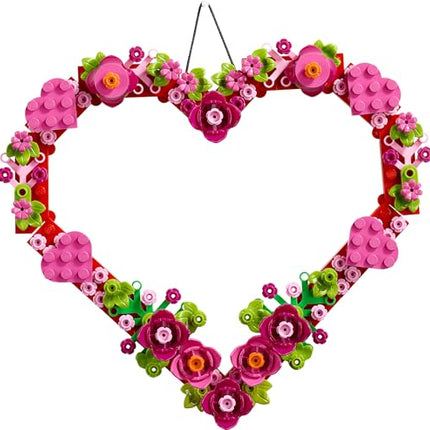 LEGO Heart Ornament Building Toy Kit, Heart Shaped Arrangement of Artificial Flowers, Great Gift for Loved Ones, Unique Arts & Crafts Activity for Kids, Girls and Boys Ages 9 and Up, 40638