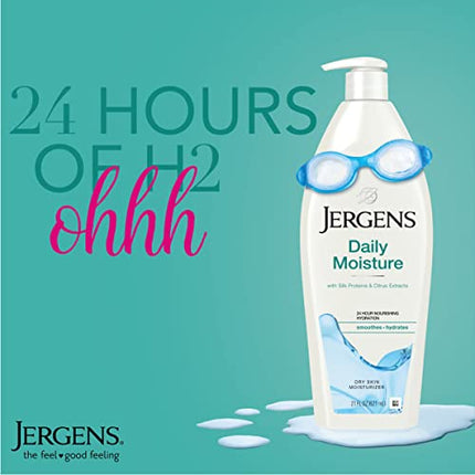 Jergens Daily Moisture Dry Skin Moisturizer, 21 oz Body Lotion, with HYDRALUCENCE blend, Silk Proteins, and Citrus Extract, to help Restore Skin Luminosity