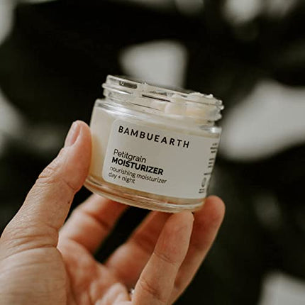 BambuEarth Petitgrain Face Moisturizer - Organic Ingredients & EWG Certified - Vegan with Organic Jojoba Oil & Shea Butter - Hydrating and Balancing Skin Care Product for Women. (1.5 oz)