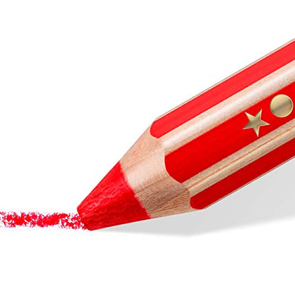 STAEDTLER Noris junior 3-in-1 colouring pencil pack of 12 assorted colours + sharpener