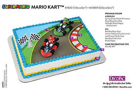 Buy DecoSet Mario Kart Cake Topper, 3 Piece Cake Decoration with Race Kart Toppers & Checkered Flag in India.