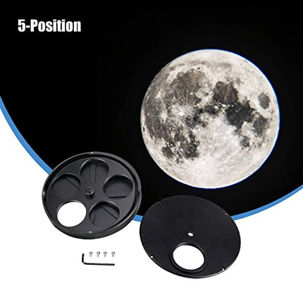 SVBONY SV133 Filter Wheel Multiple 5 Position Filter Wheel for Telescope with 2 inches Eyepiece Adaptor Camera Adaptor and Locking Ring
