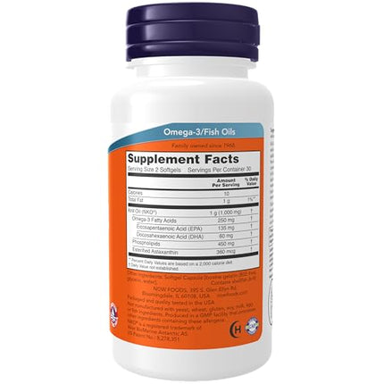 NOW Supplements, Neptune Krill Oil 500 mg, Phospholipid-Bound Omega-3, Cardiovascular Support*, 60 Softgels