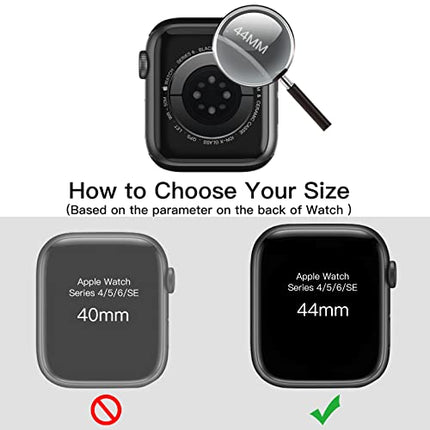 JETech Case with Screen Protector Compatible with Apple Watch SE (2022/2020) /Series 6 5 4 44mm, Overall Protective Cover, Built-in Tempered Glass Film High Sensitivity, 2 Pack (Black)
