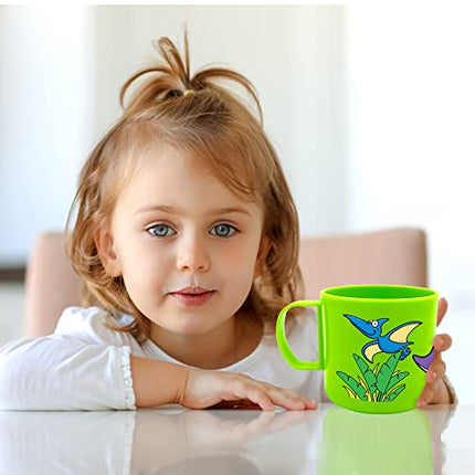 buy ArtCreativity Dinosaur Mugs for Kids, Set of 4, Plastic Dino Cups in Assorted Colors & Designs in India