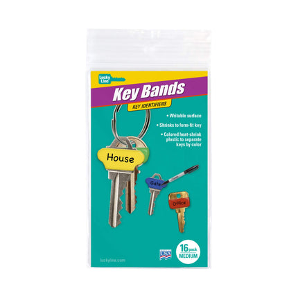 Buy Lucky Line Colorful Key Bands - Key Identifiers Medium, 16 Pack (17116) in India