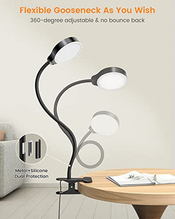 Buy Glocusent 5W 36 LED Reading Clip on Light for Bed, Eye Caring Bed Lamp, 3 Colors & 5 Brightness in India