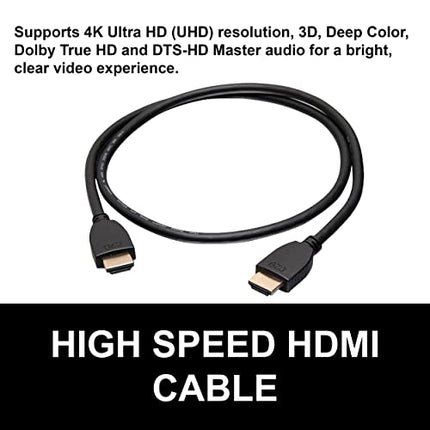 C2G 40304 4K 60Hz High-Speed HDMI Cable With Ethernet, 6.56 Feet (2 Meters), Black