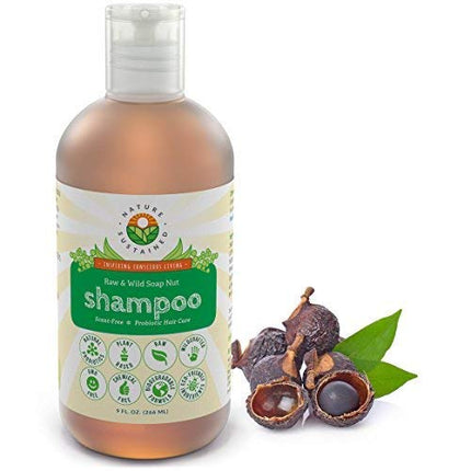 Nature Sustained Natural Shampoo - Organic, Raw & Wildcrafted with Probiotics, Hypoallergenic Natural & Sulfate Free Shampoo for Sensitive Scalp, Dry Hair, Dandruff, Eczema & Psoriasis, 9oz, Original