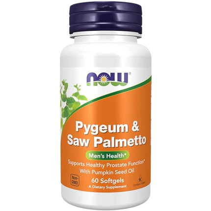 NOW Supplements, Pygeum & Saw Palmetto with Pumpkin Seed Oil, Men's Health*, 60 Softgels