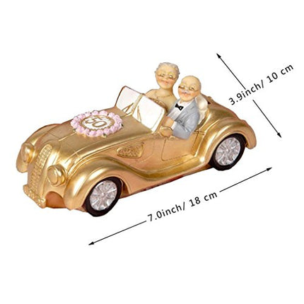 letsgood Handmade 50th Anniversary Couple Figurines Gift - Polyresin Elderly Couple Collectibles Statues Gift for Wedding Anniversary