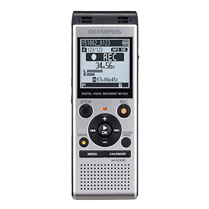 buy Olympus WS-852 silver voice recorder with true stereo mic, 4GB, 110 hours battery life, microSD external memory, USB, with MP3 file format in India