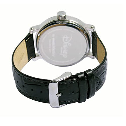 Disney Mickey Mouse Adult Vintage Articulating Hands Analog Quartz Watch, Silver, Silver, Black