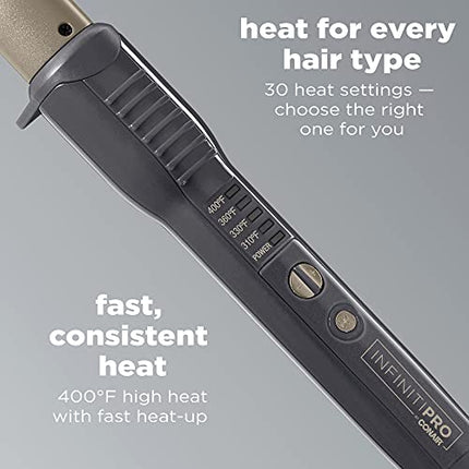 CONAIR INFINITIPRO Tourmaline Ceramic 1-Inch to 1/2-Inch Curling Wand, Tapered wand produces beachy waves