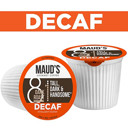 Buy Maud's Decaf Dark Roast Coffee Pods, 100 ct | Decaffeinated Tall, Dark & Handsome Blend | 100% Arabica Coffee | in India