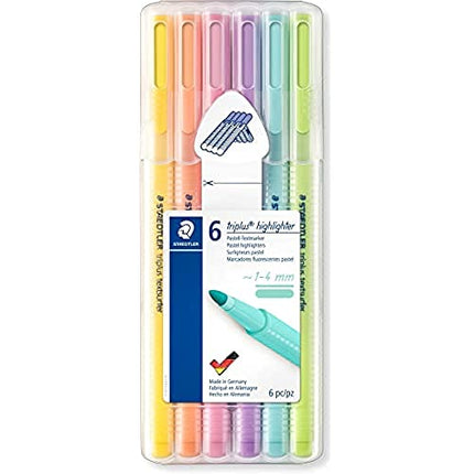 Staedtler triplus textsurfer Pastel Highlighters in Assorted Colors | 6 Pack Mid Highlighters in Easel Box 362 CSB6