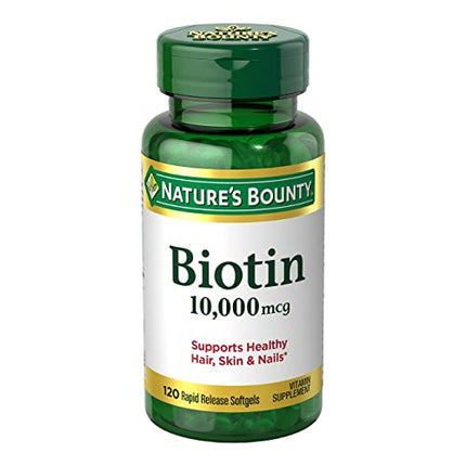 Buy Nature's Bounty Biotin, Supports Healthy Hair, Skin and Nails, 10,000 mcg, Rapid Release Softgels, 120 Ct in India India