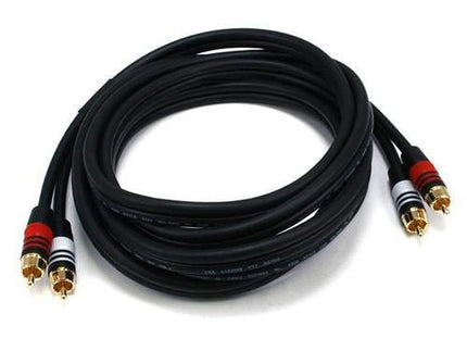 Monoprice Premium Two-Channel Audio Cable - 2 RCA Plug to 2 RCA Plug, Male to Male, 22AWG, 6 Feet, Black
