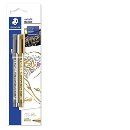 Buy Staedtler 8323-SBK2 Metallic Markers - Gold/Silver (Pack of 2) in India India