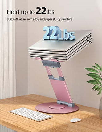 buy Nulaxy Telescopic 360 Rotating Laptop Stand for Desk Adjustable Height Swivel Pull Out Design Ergonomic Laptop Riser Fits All 10-17" Laptops Computer MacBook in India