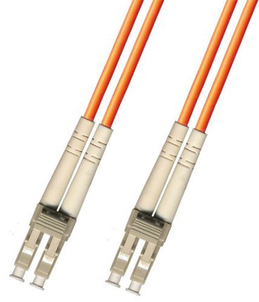 10 Meter Multimode Duplex Fiber Optic Cable (50/125) - LC to LC - Orange