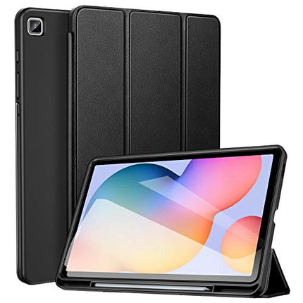 ZtotopCases 2024/2022/2020 Galaxy Tab S6 Lite 10.4" Case with Pen Holder, Auto Wake/Sleep, PU Lightweight Trifold Stand Folio Cover for Samsung Galaxy S6 Lite Tablet (SM-P615/P619/P620/P625), Black