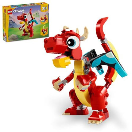 buy LEGO Creator 3 in 1 Red Dragon Toy, Transforms from Dragon Toy to Fish Toy to Phoenix Toy, Gift Idea in India.