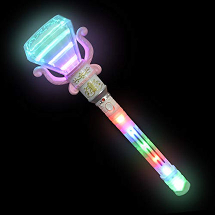 buy ArtCreativity Multi-Color Spinning Diamond Wand with LED Handle, 13.5 Inch Light Up Princess Wand in India