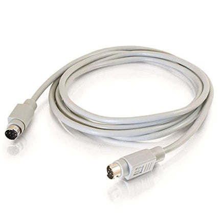 C2G/Cables To Go Legrand - C2G 8 Pin Mini DIN, RS232 Serial Cable, Beige Mini DIN Male to Male Cable, 10 Foot Mini DIN Plug, 1 Count, C2G 02318