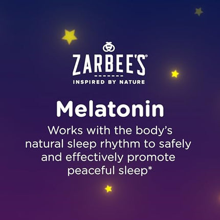 Zarbee's Kids 1mg Melatonin Chewable Tablet, Drug-Free & Effective Sleep Supplement, Easy to Take Natural Grape Flavor Tablets for Children Ages 3 and Up, 30 Count