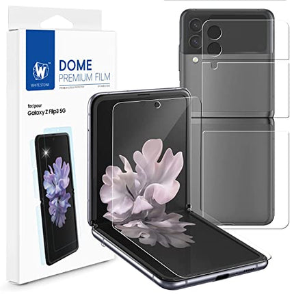 buy WHITESTONE DOME GLASS [1SET 4PCS] for Samsung Galaxy Z Flip 3 Premium Film Screen Protector Anti-Shock in India