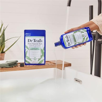 Dr Teal's Foaming Bath with Pure Epsom Salt, Cannabis Sativa Hemp Seed Oil, 34 fl oz (Pack of 2)