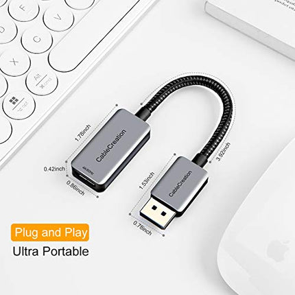 buy CableCreation Active DP to HDMI Adapter HDR 4K@60Hz 2K@144Hz 1080P@144Hz, Braided DisplayPort 1.4 in India