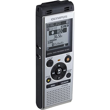 buy Olympus WS-852 silver voice recorder with true stereo mic, 4GB, 110 hours battery life, microSD external memory, USB, with MP3 file format in India