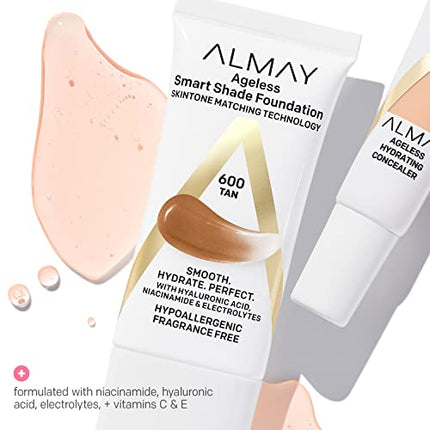 buy Almay Anti-Aging Foundation, Smart Shade Face Makeup with Hyaluronic Acid, Niacinamide, Vitamin C & in India