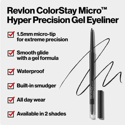 Buy REVLON Gel Eyeliner, ColorStay Micro Hyper Precision Eye Makeup with Built-in Smudger, Waterproof in India