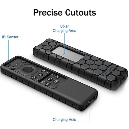 Fintie Case for Samsung Smart Solar Cell Remote 2024 2023 TM2360F / TM2361F / TM2360E / TM2361E BN59-01436A BN59-01432A BN59-01432J, Light Weight Anti Slip Shockproof Silicone Cover, Black