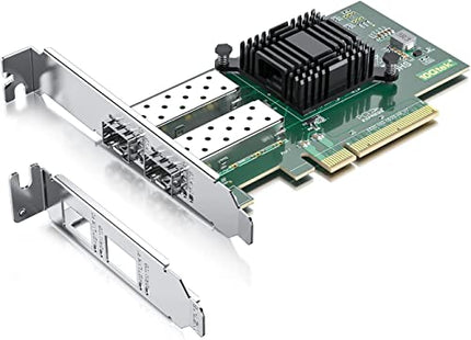 10Gtek 10Gb PCI-E NIC Network Card, Dual SFP+ Port, with Intel 82599ES Controller, PCI Express Ethernet LAN Adapter Support Windows Server/Linux/VMware, Compare to Intel X520-DA2(Intel E10G42BTDA)