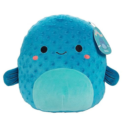 Squishmallows Original 10-Inch Refalo The Blue Pufferfish -Official Jazwares Plush - Collectible Soft & Squishy Fish Stuffed Animal Toy - Add to Your Squad - Gift for Kids, Girls & Boys
