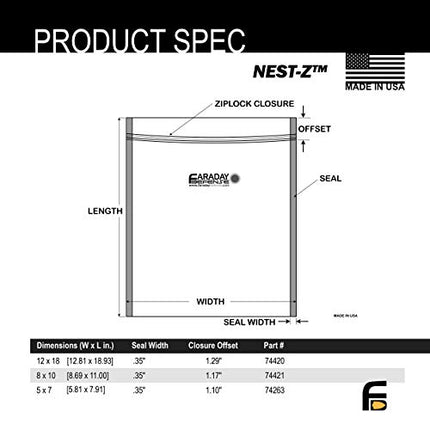 Faraday Defense 5pc Kit NEST-Z Faraday Bag EMP/Solar-Flare Prepper Ultra Thick - Military Grade Design, Superior Shielding Performance, Phones - Radios - Hard Drives - Tablets - Laptops Made in USA