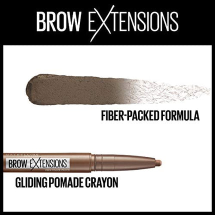 Buy Maybelline Brow Extensions Fiber Pomade Crayon Eyebrow Makeup, Deep Brown, 1 Count in India