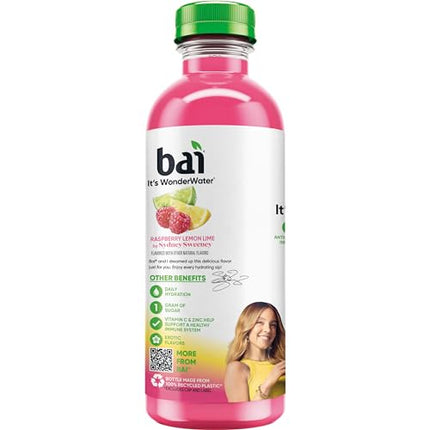 Bai Antioxidant Infused Water Beverage, Raspberry Lemon Lime ft. Sydney Sweeney, with Vitamin C and No Artificial Sweeteners, 18 Fluid Ounce Bottle, 12 Pack