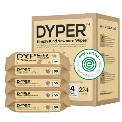 Buy DYPER Plastic-Free Newborn Baby Wipes | 99.9% Water Baby Wipes | 100% Plant-Based | Unscented in India